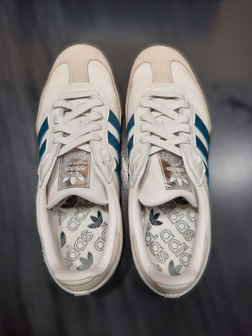 Adidas Samba Women’s Size 9 OG Cloud White Cream Legacy Teal Sneakers IG1963 - Picture 3 of 16